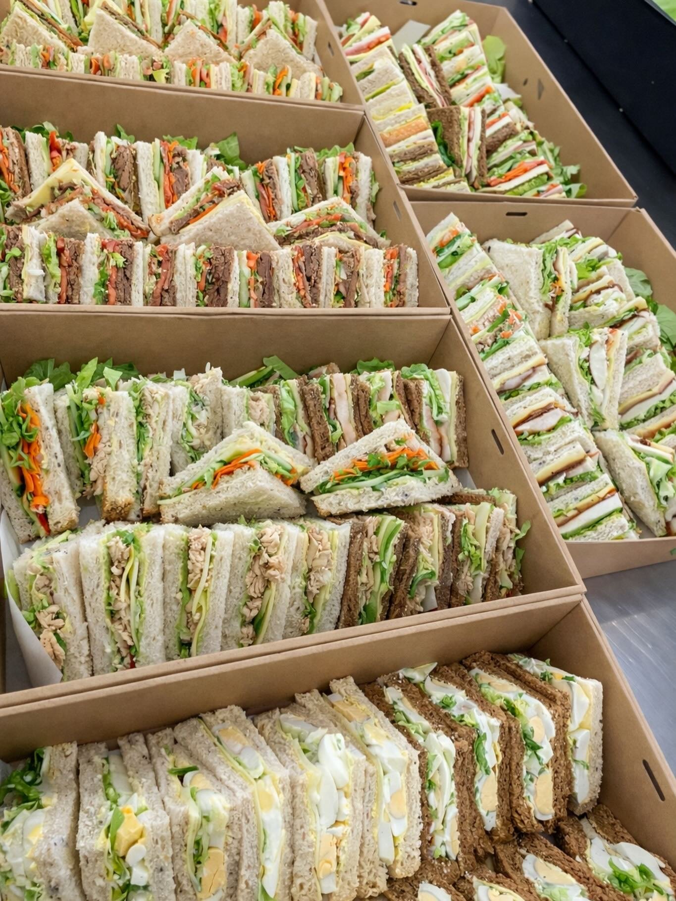 Sandwich platters ready for a function